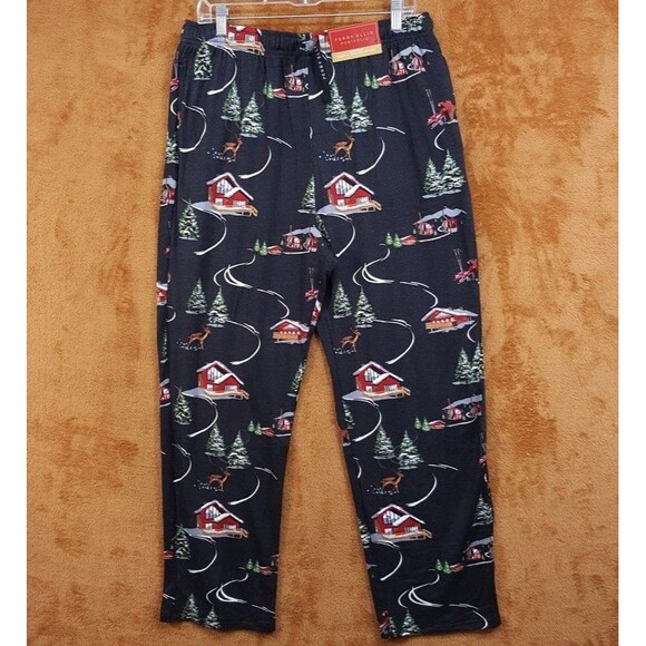 Perry Ellis Other - PERRY ELLIS Pajama Pants Large Charcoal Drawstring Winter Holidays Sleepwear PJs
